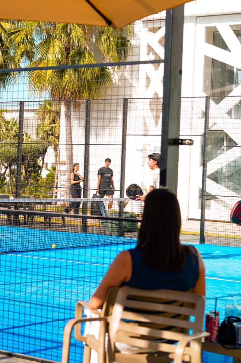Padel player during a match