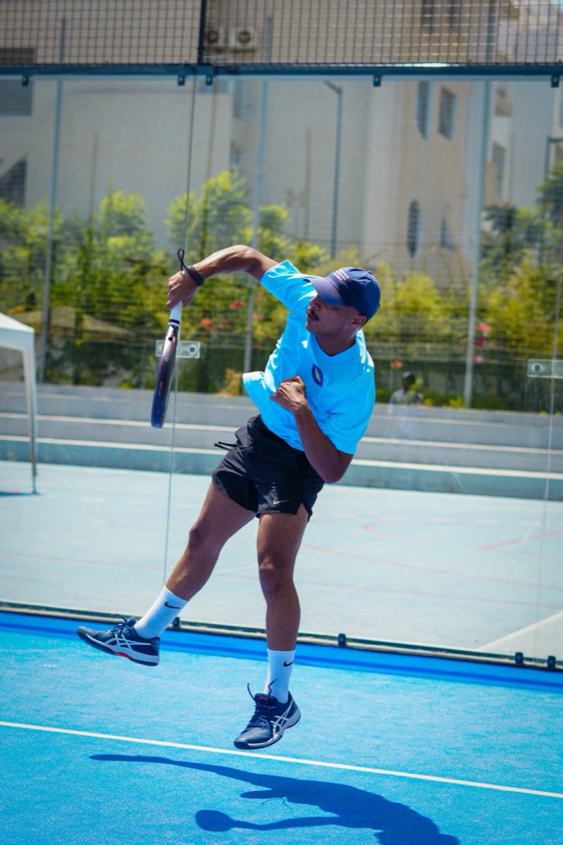 Padel court action