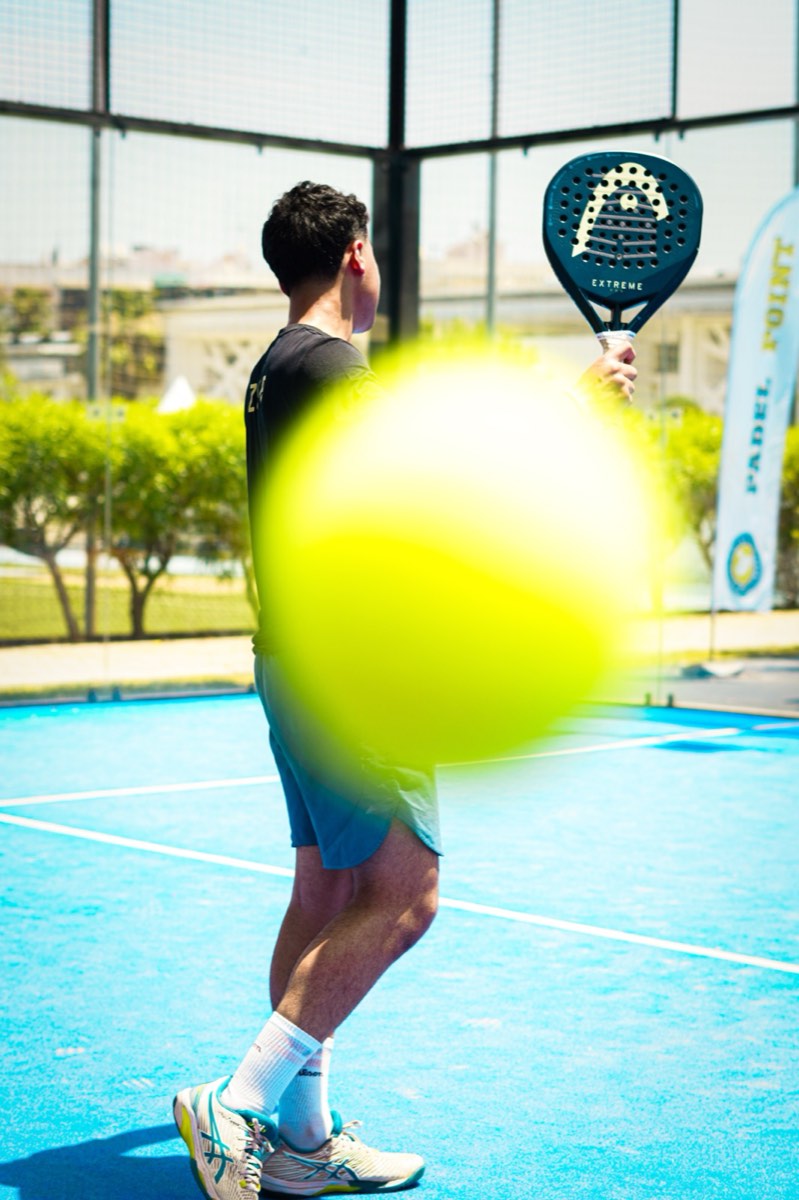 Padel players during a match
